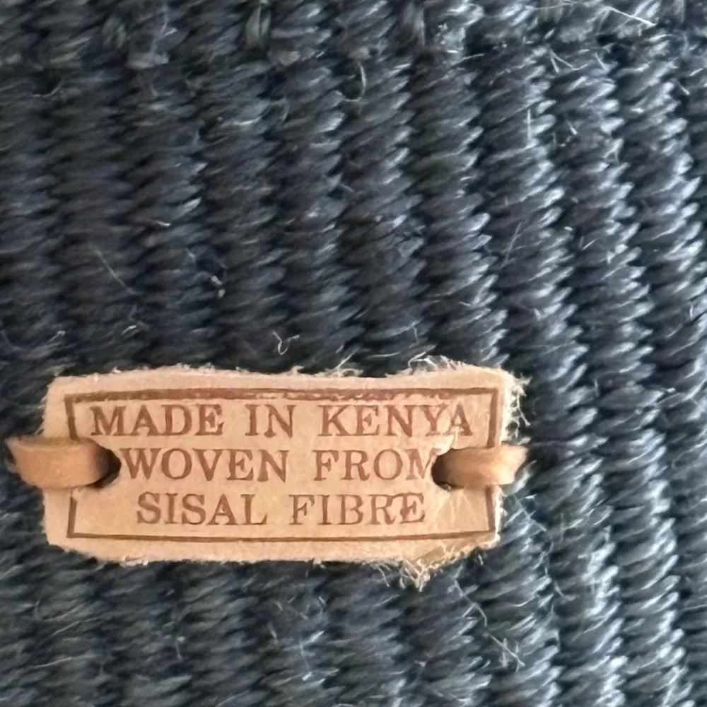Ethnic Blue Handwoven in Kenya Sisal Basket